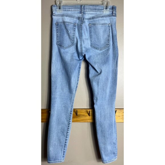 Gap 1969 Jeans Blue True Skinny Light Authentic Distressed Grunge Womens 27 - Picture 2 of 11
